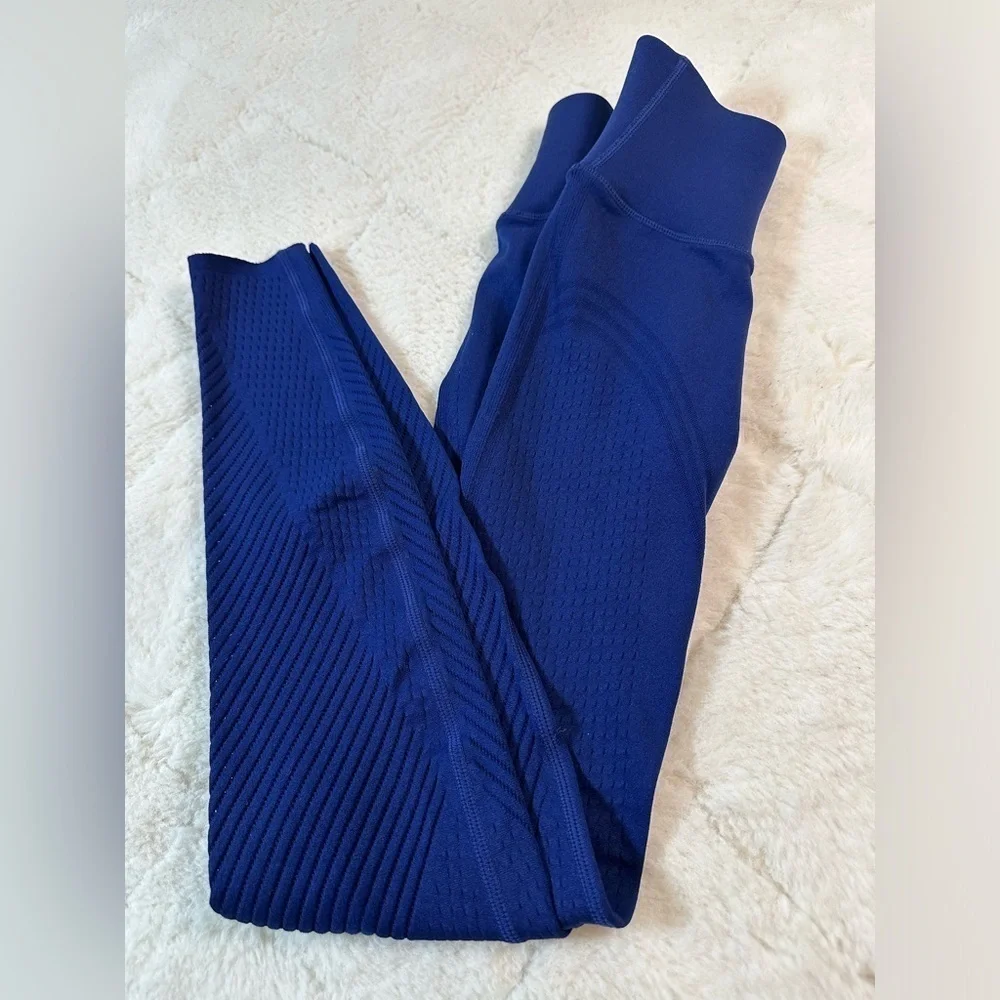 Fabletics 3 piece sculpt knit blue leggings xs boost power green xs Black bra S